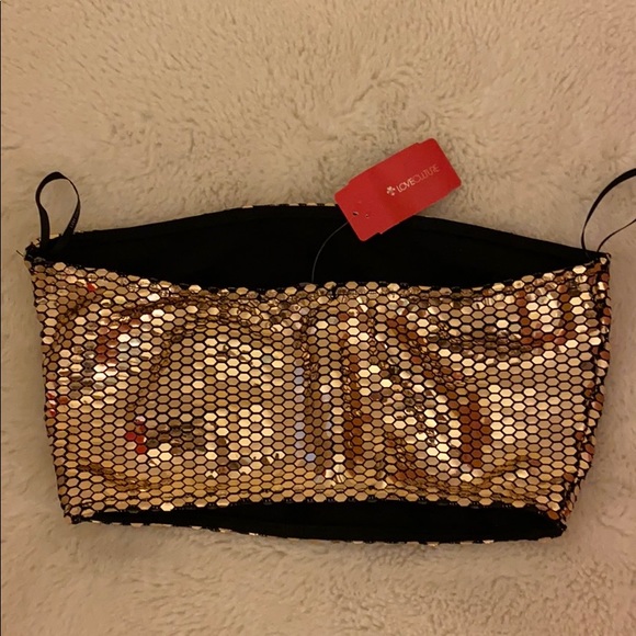 Love Culture gold sparkly tube top - Picture 4 of 5